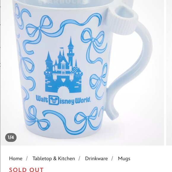 Walt Disney World x Starbucks Fantasyland Castle Blue Bow Mug 2026 - Picture 2 of 5